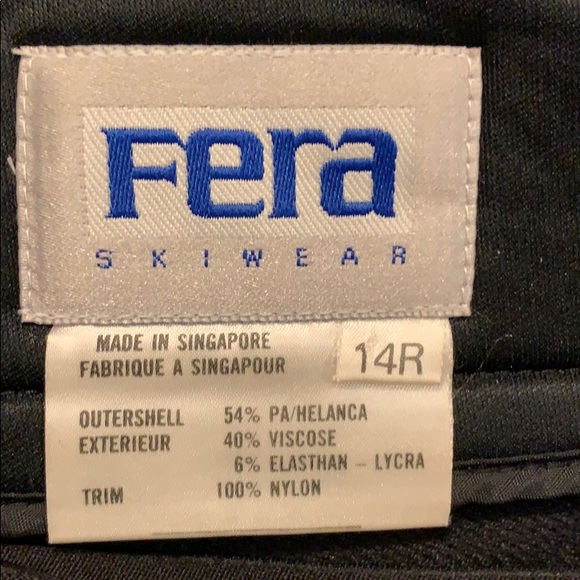 Size 14R black FERA snowboarding pants w/stirrups - Picture 5 of 6